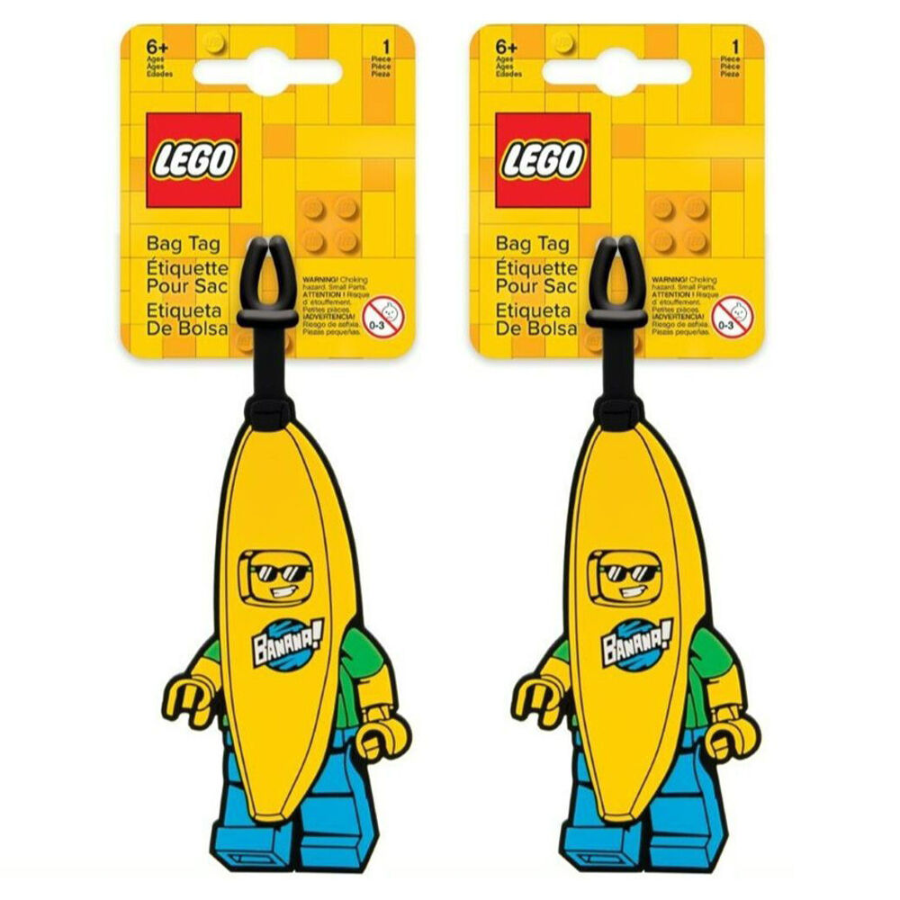 Lego Banana Man Tag Keychain Hanging Accessory Key Ring Bag Charm 6y+ (2 Pack)