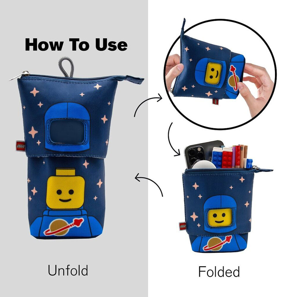 Lego School Stationery Spaceman Blue Pop Pencil Case Organiser Kids — image 4