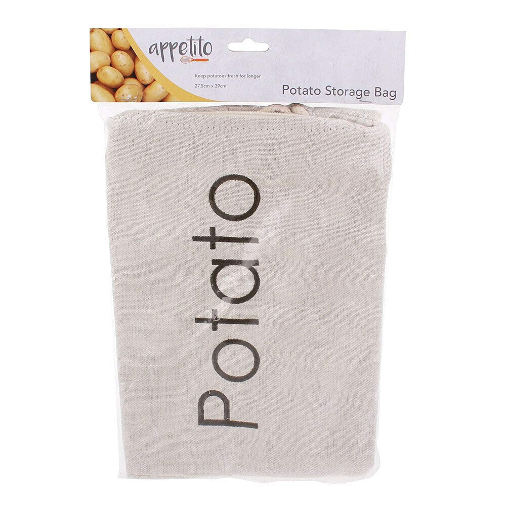 Appetito Potato/Food Bag Kitchen/Pantry Fabric Drawstring Storage/Organiser (5 Pack) — image 2
