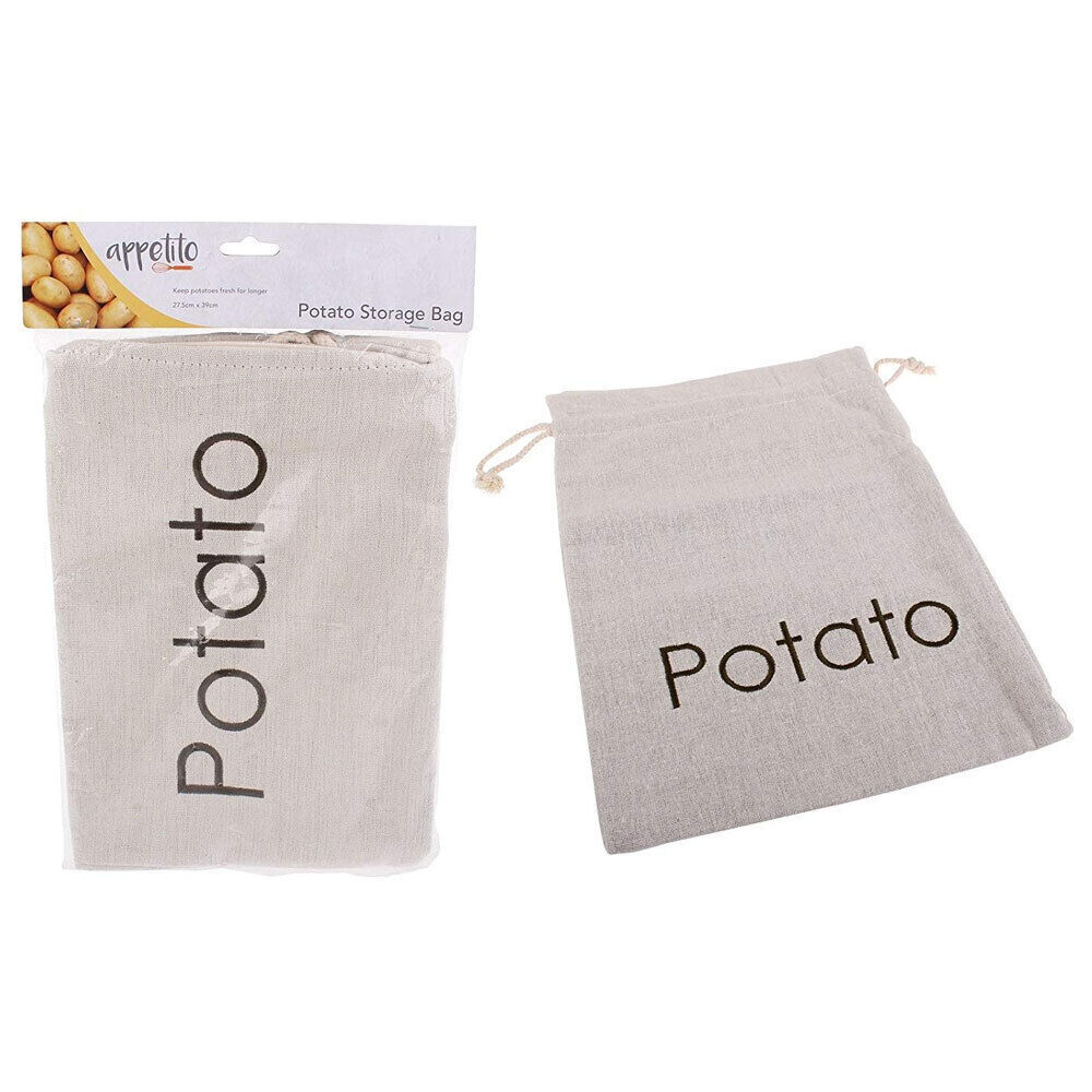 Appetito Potato/Food Bag Kitchen/Pantry Fabric Drawstring Storage/Organiser (5 Pack) — image 4