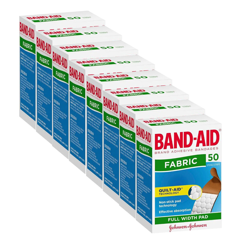 Band-Aid 50pc Band-Aid Brand Adhesive Bandages Fabric Strips Wound Protection (8 Pack)