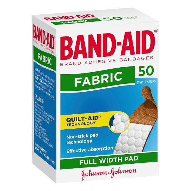 Band-Aid 50pc Band-Aid Brand Adhesive Bandages Fabric Strips Wound Protection (8 Pack) — image 2