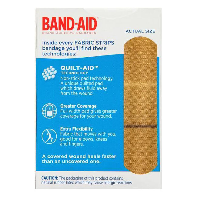 Band-Aid 50pc Band-Aid Brand Adhesive Bandages Fabric Strips Wound Protection (8 Pack) — image 4