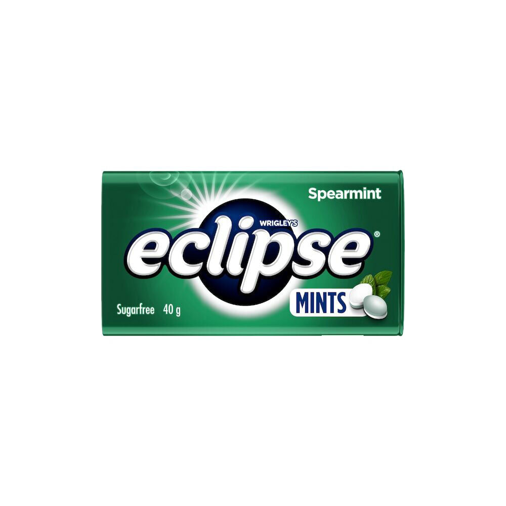 Wrigley Wrigley's Eclipse On-The-Go Tin Sugar-Free Hard Breath Mints 40g Spearmint (12 Pack)