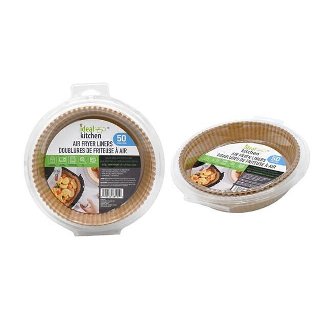 Ideal Kitchen 12x 50pc Air Fryer Paper Disposable Liner Sheet 16x4.5cm Round — image 3