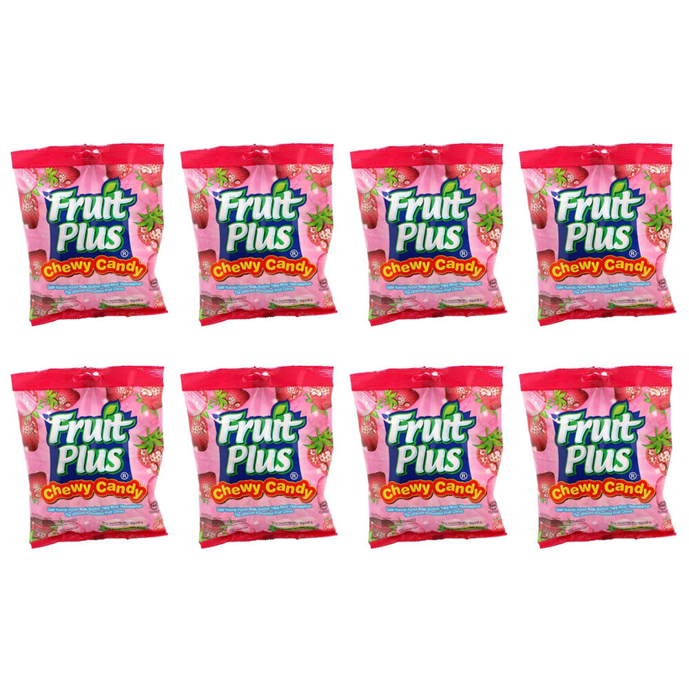 Fruit Plus Kids Soft Chewable Chewy Candy w/ Strawberry Flavour 150g Pack (8 Pack)