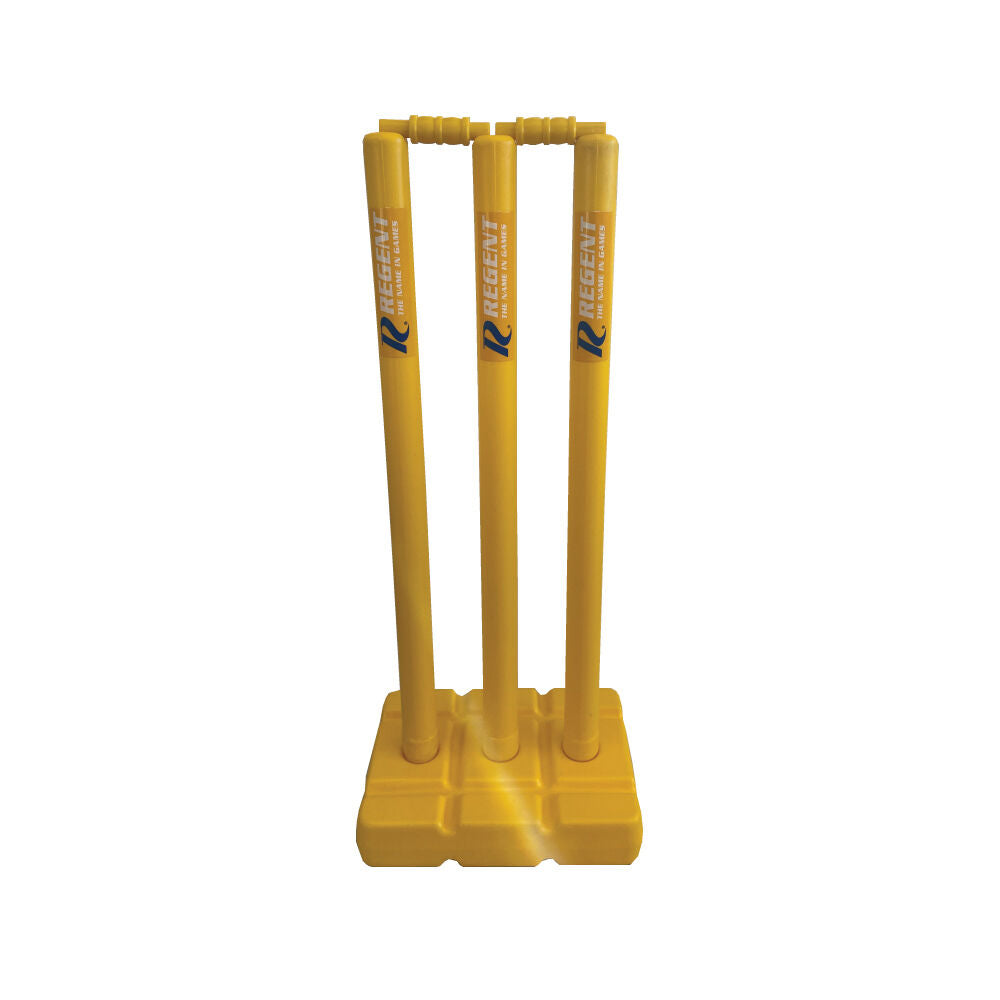 Regent Yellow Aussie Lightweight Backyard Cricket Playing Plastic Stump Set