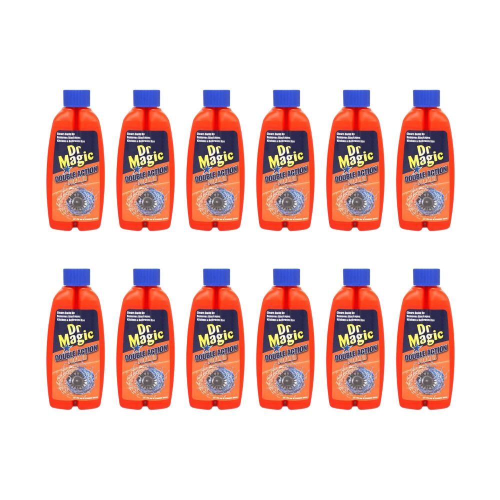 DR Magic Double Action Foamer Drain Cleaner 500ml Liquid Cleaning Detergent (12 Pack)