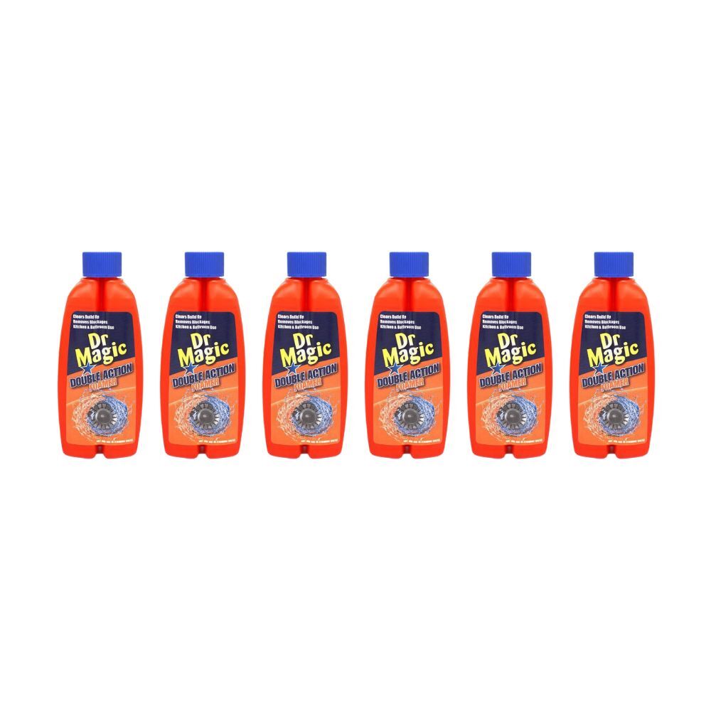 DR Magic Double Action Foamer Drain Cleaner 500ml Liquid Cleaning Detergent (6 Pack)