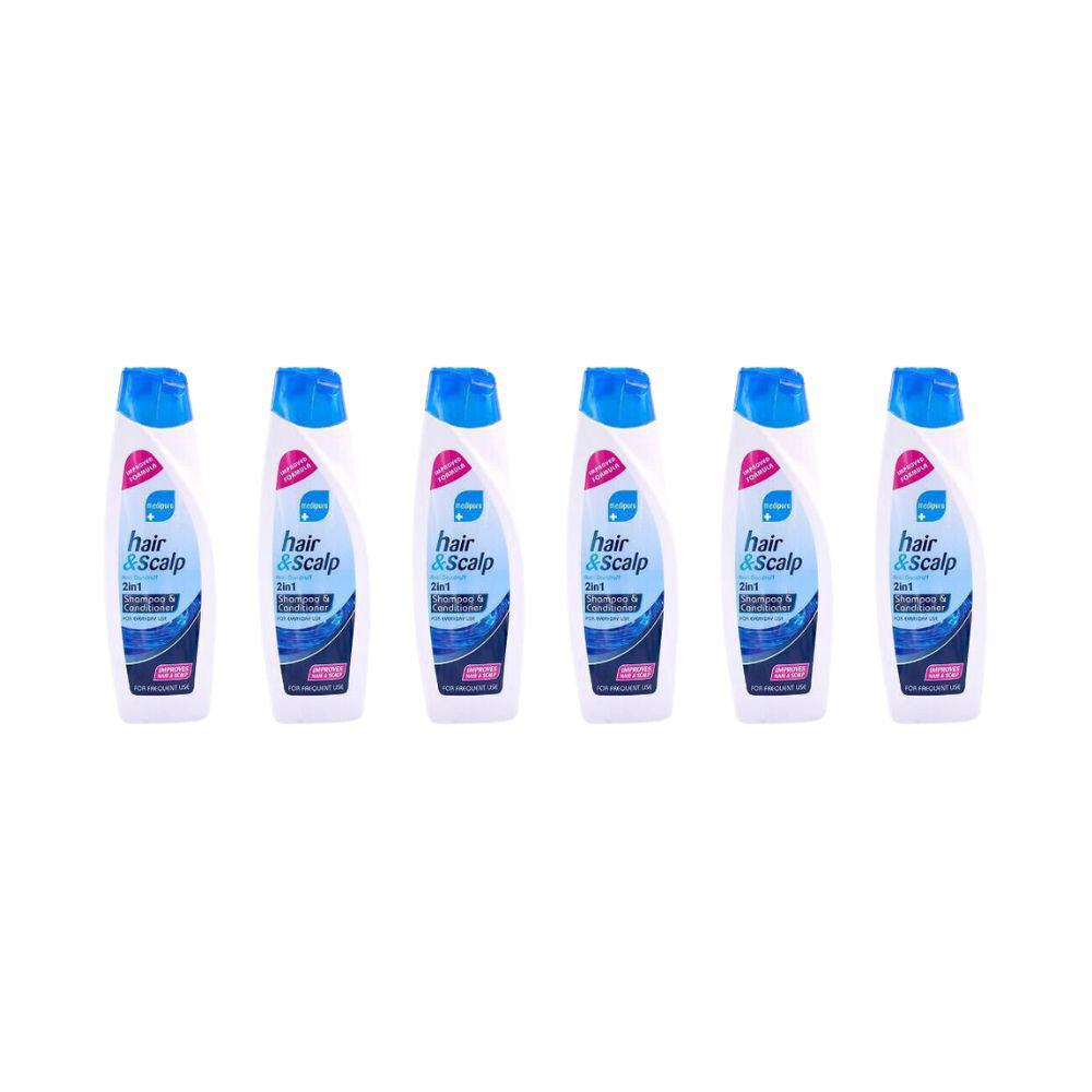 Medipure Hair & Scalp 2in1 Shampoo Conditioner 400ml Anti-Dandruff (6 Pack)