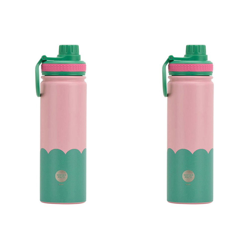 Annabel Trends Watermate Wave 600ml Stainless Steel Bottle Tumbler Musk Green (2 Pack)