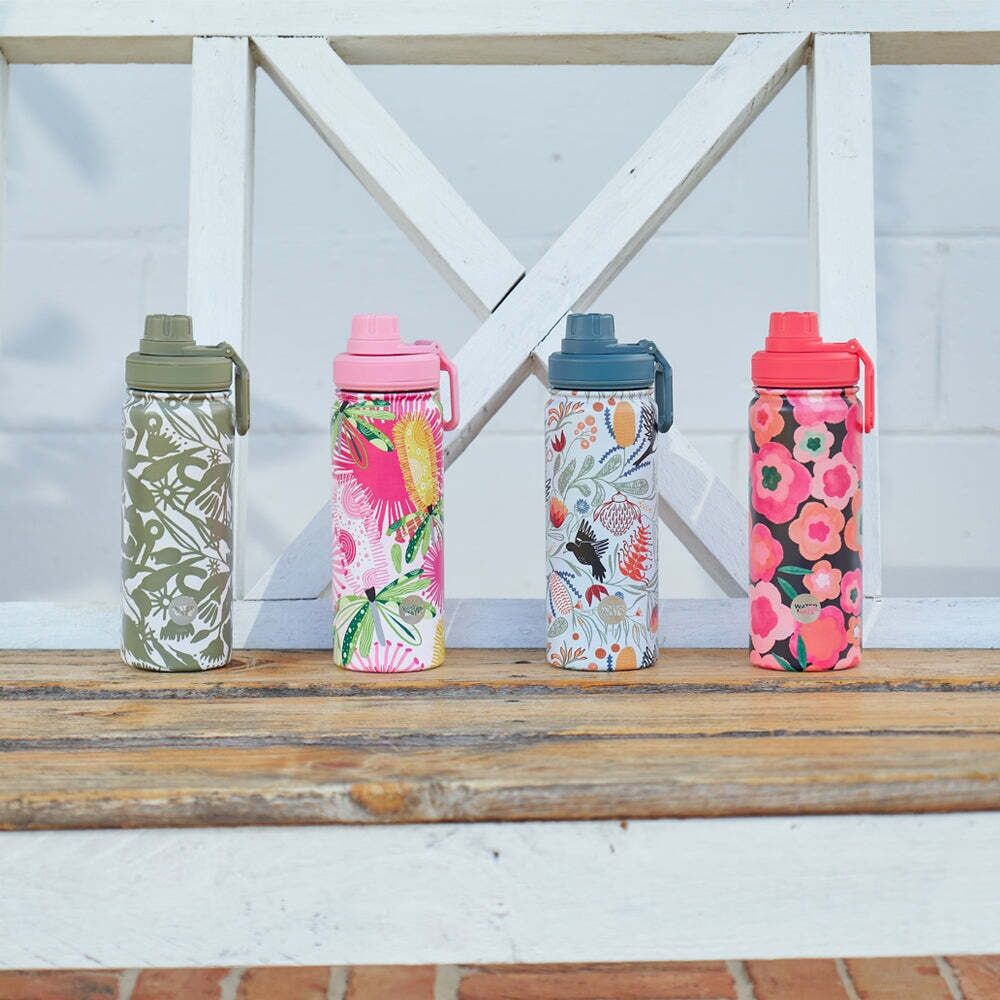 Annabel Trends Watermate 950ml Stainless Steel Drink Bottle Midnight Blooms (2 Pack) — image 3