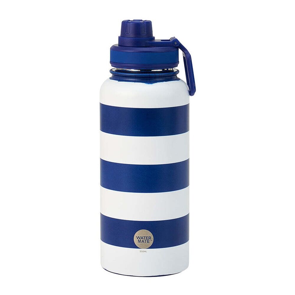 Annabel Trends Watermate 950ml Stainless Steel Drink Water Bottle Navy Stripe (2 Pack) — image 2