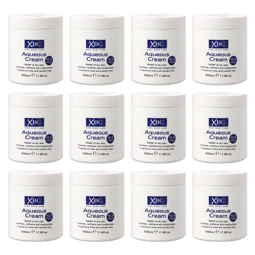 XBC 12PK Aquenous Moisturising Lotion Relief For Dry Skin Fragrance 500ml