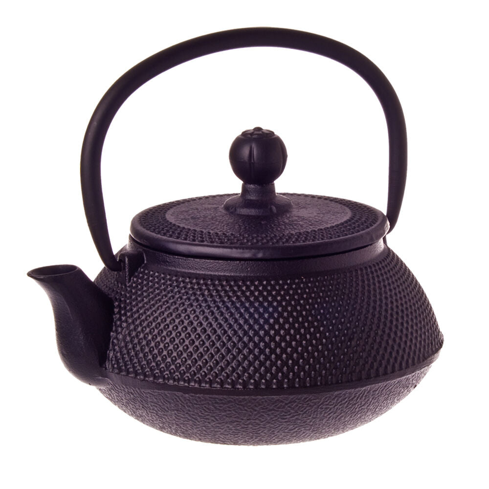 Teaology 500ml Black Traditional Japanese Design Durable Cast Iron Teapot
