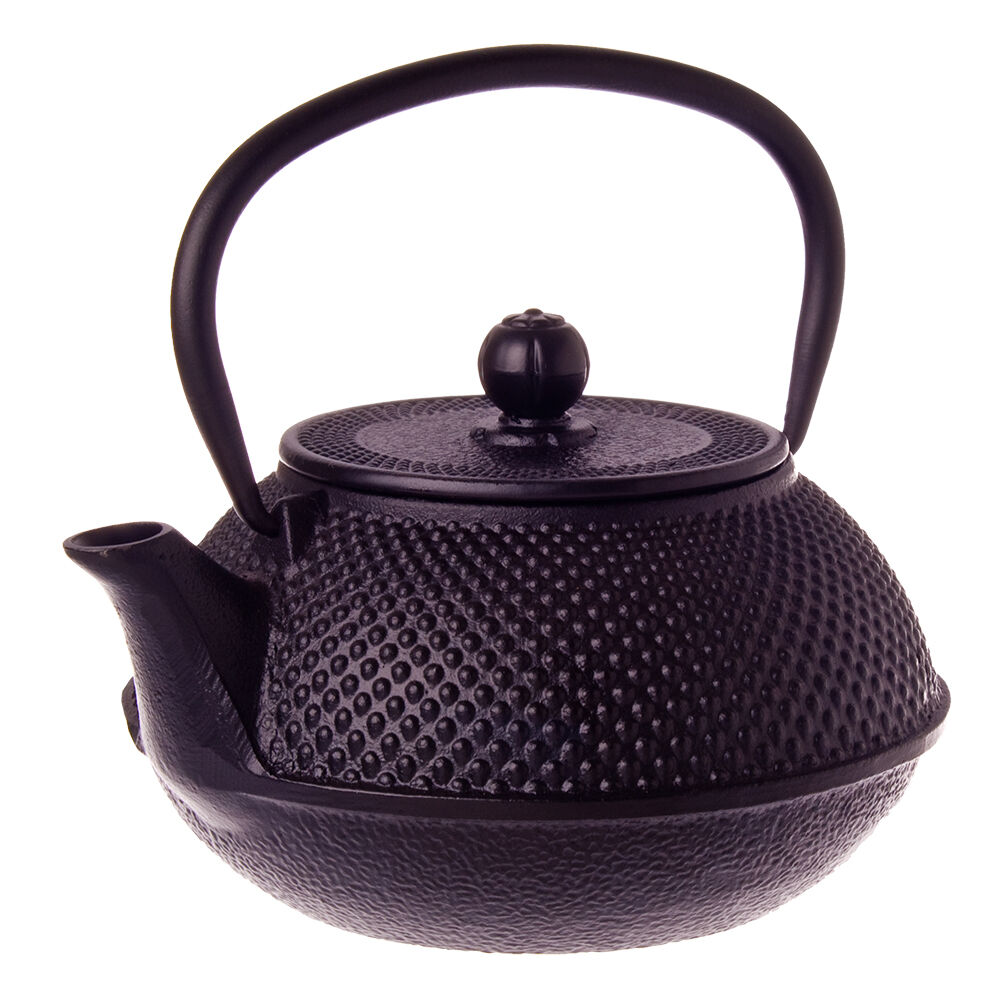 Teaology 800ml Black Traditional Japanese Design Durable Cast Iron Teapot