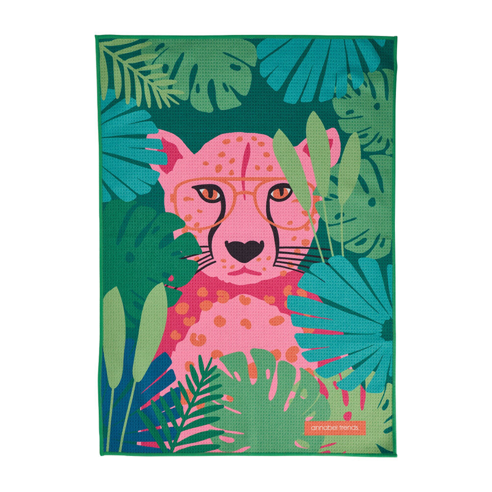 Annabel Trends 50x70cm Cheetah Waffle Microfibre Tea Towel Rectangular