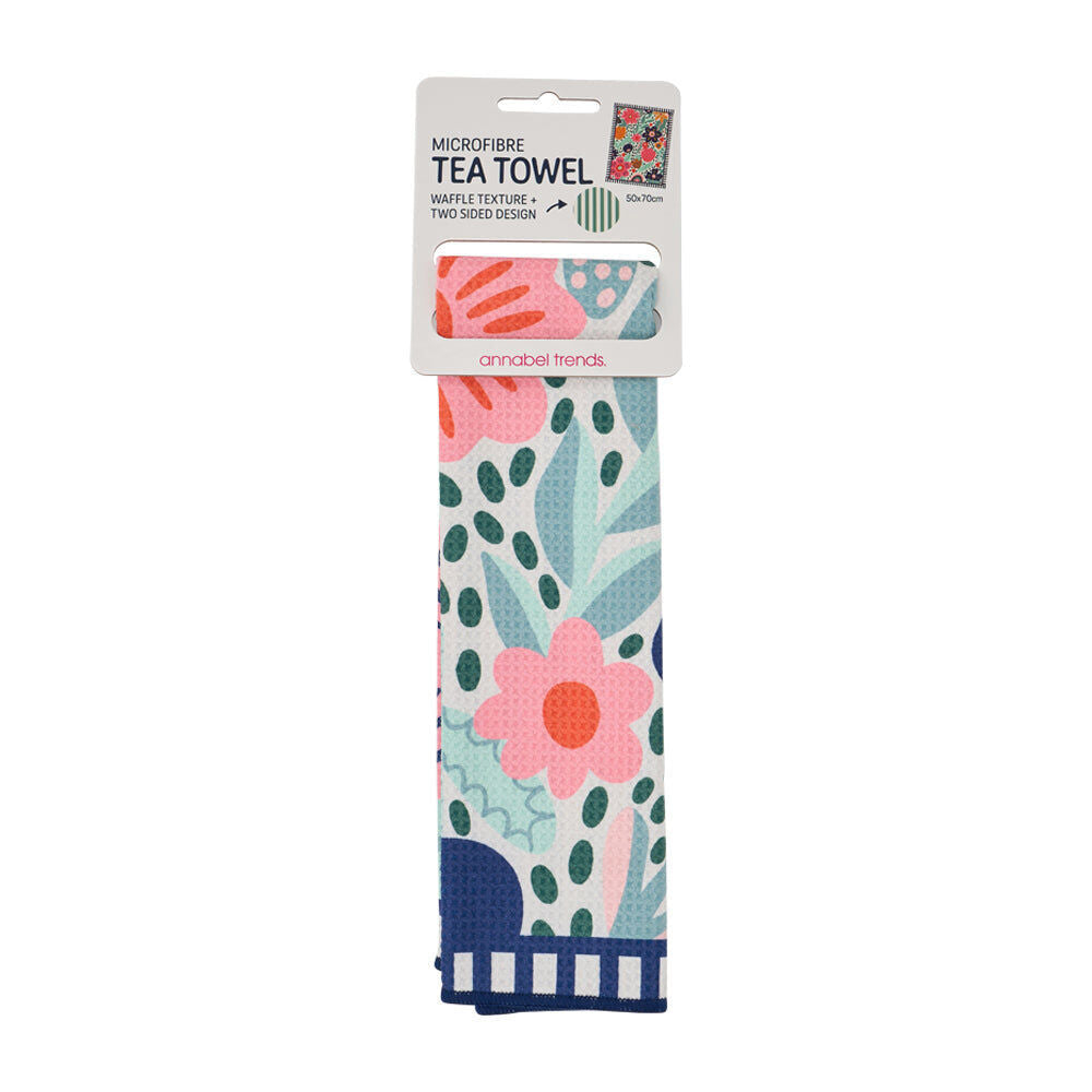 Annabel Trends Waffle Microfibre Tea Towel Rectangular 50x70cm Garden Love (2 Pack) — image 3