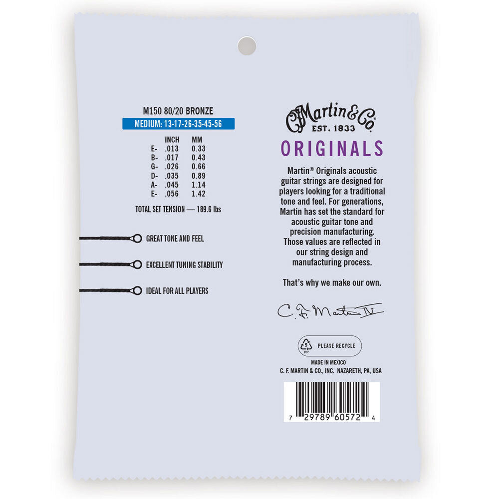 Martin Guitar Authentic Acoustic 6 Strings 80/20 Bronze MA150 Medium (3 Pack) — image 3