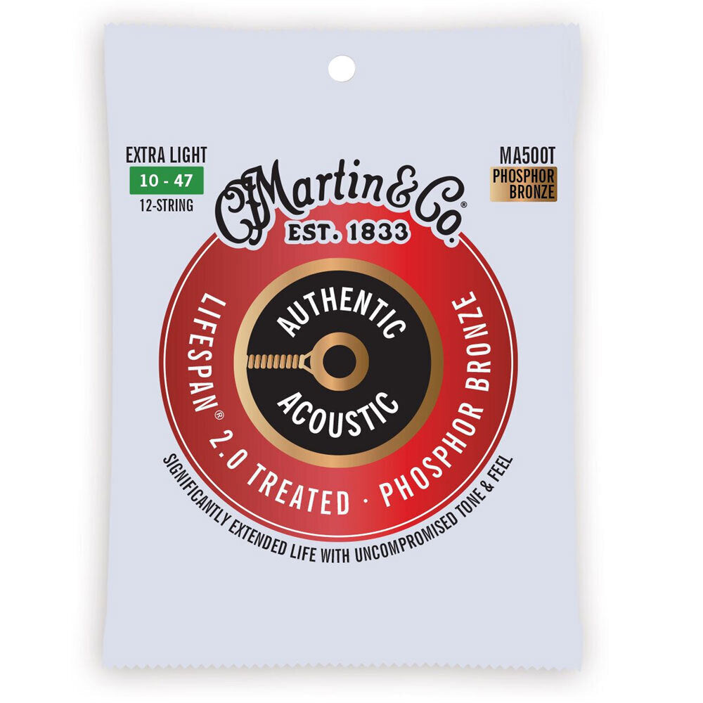 Martin Guitar MA500T Authentic Treated 12 Strings 92/8 Phosphor Extra Light (2 Pack) — image 2