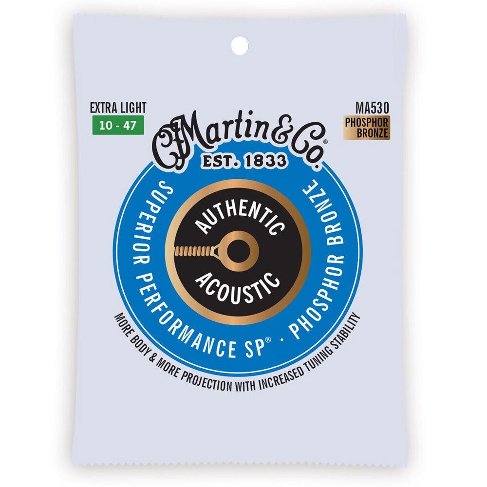 Martin Guitar Authentic Strings 92/8 Phosphor Bronze MA530 Extra Light (3 Pack) — image 2