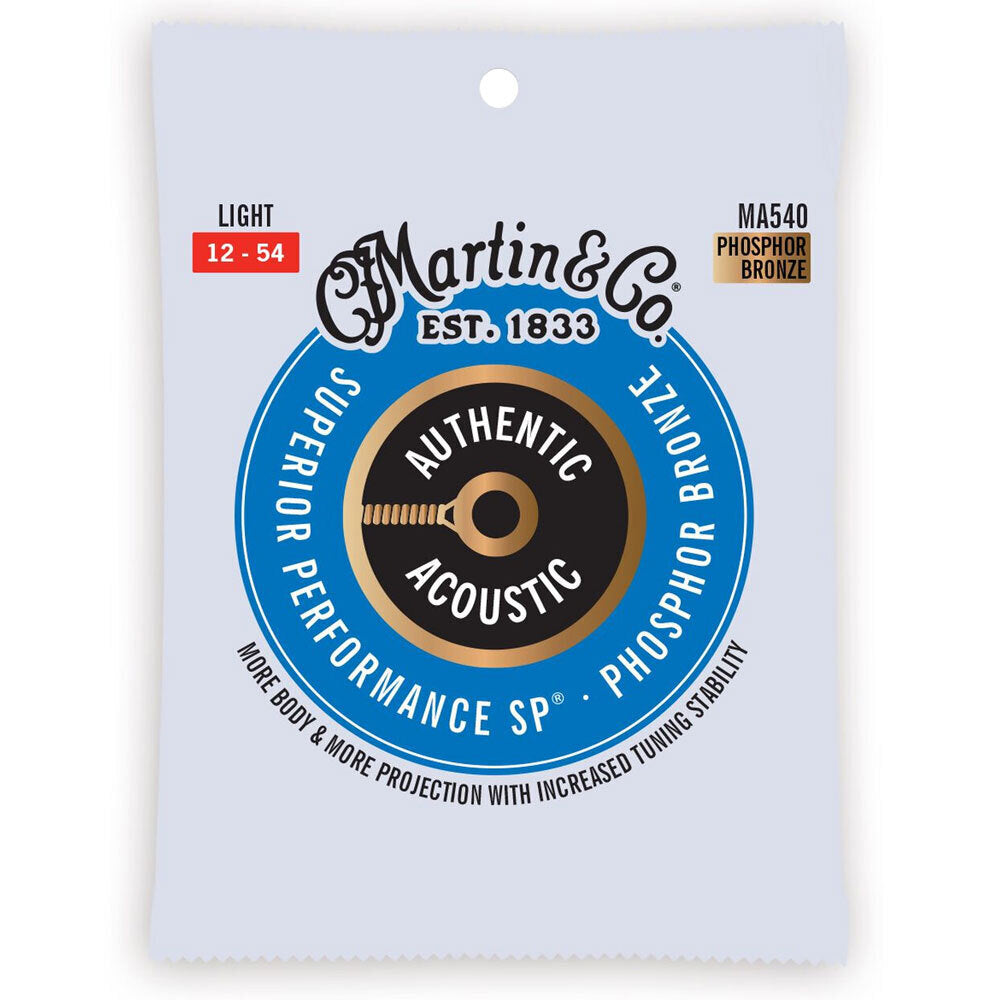 Martin Guitar Authentic Instrument String 92/8 Phosphor Bronze MA540 Light (3 Pack) — image 2