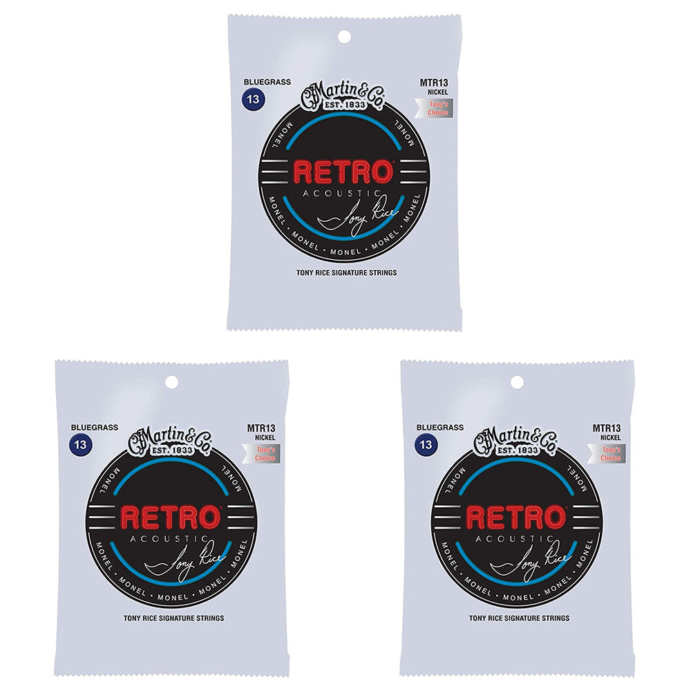 Martin Guitar Retro 6 Strings T Rice Monel WD MMTR13 Bluegrass Gauge (3 Pack)