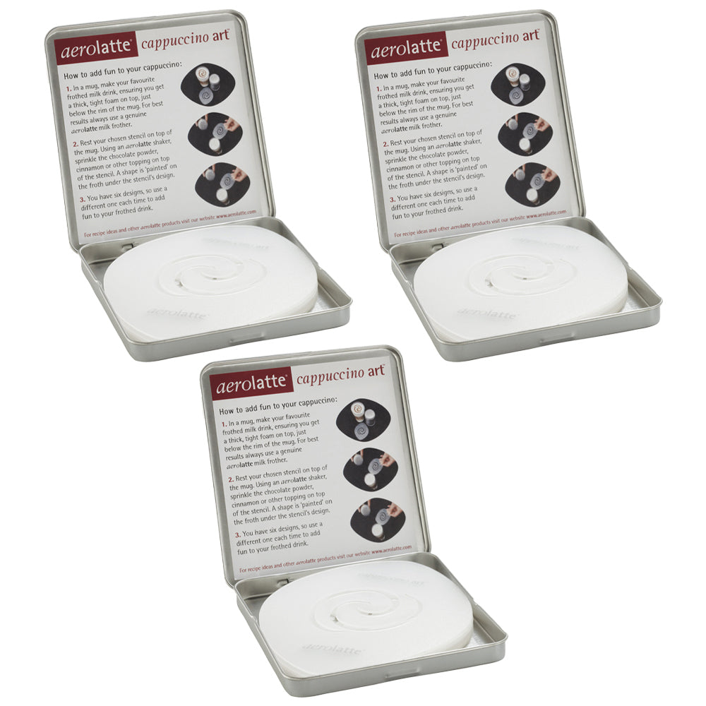 Aerolatte Cappuccino Art Coffee Stencil Home Kitchen Cooking Craft Kit (3 Pack)
