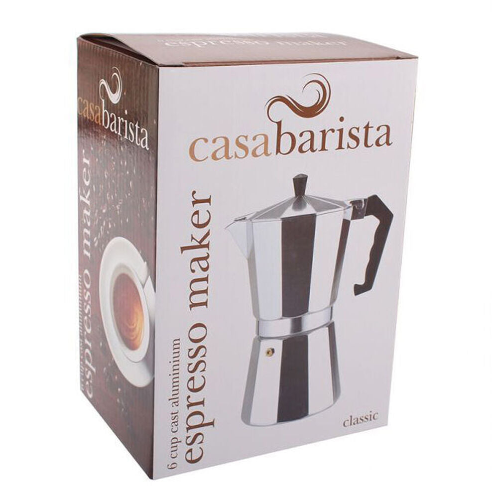 Casabarista Moka Pot Silver Classic Aluminium 6 Cups Espresso Coffee Maker — image 3