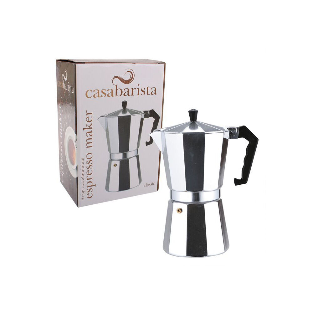 Casabarista Moka Pot Silver Classic Aluminium 9 Cups Espresso Coffee Maker — image 2