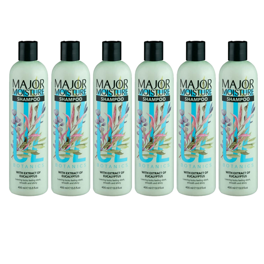 OZ Botanics Major Moisture Shampoo For Damaged Dry All Hair Types 400ml (6 Pack)