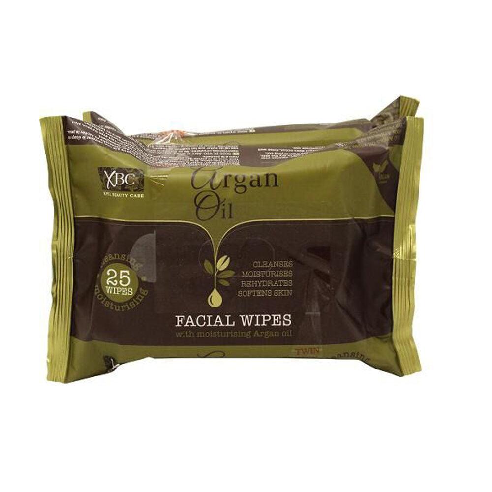 XBC Facial Wipes w/ Moisturising Argan Oil For All Skin Type 25-Sheets (2 Pieces)