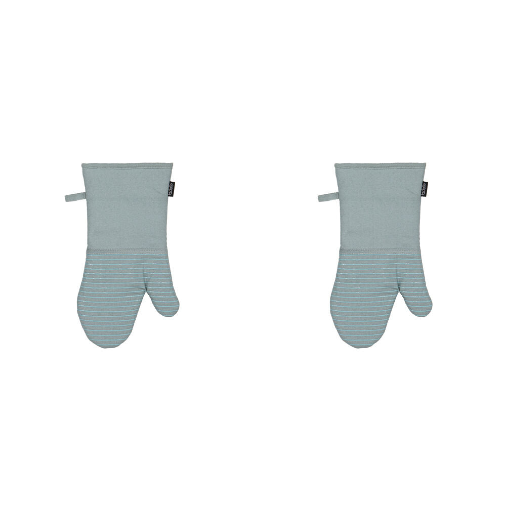 Ladelle Lennox Durable Oven Mitt Heat-Resistant Kitchen Gloves Ice Blue (2 Pack)