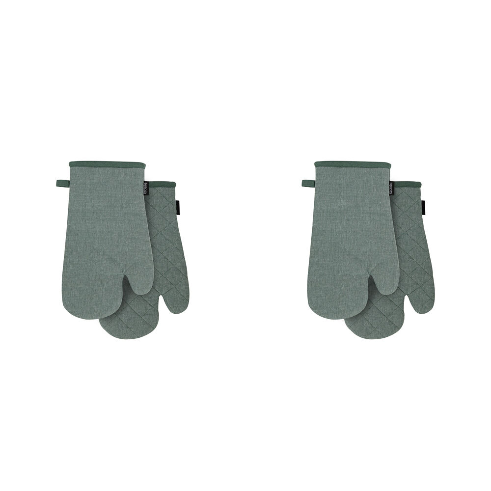Ladelle 2pc Eco Ladelle Recycled Leaf Oven Mitt Reusable/Washable Pot Holder Green (2 Pack)