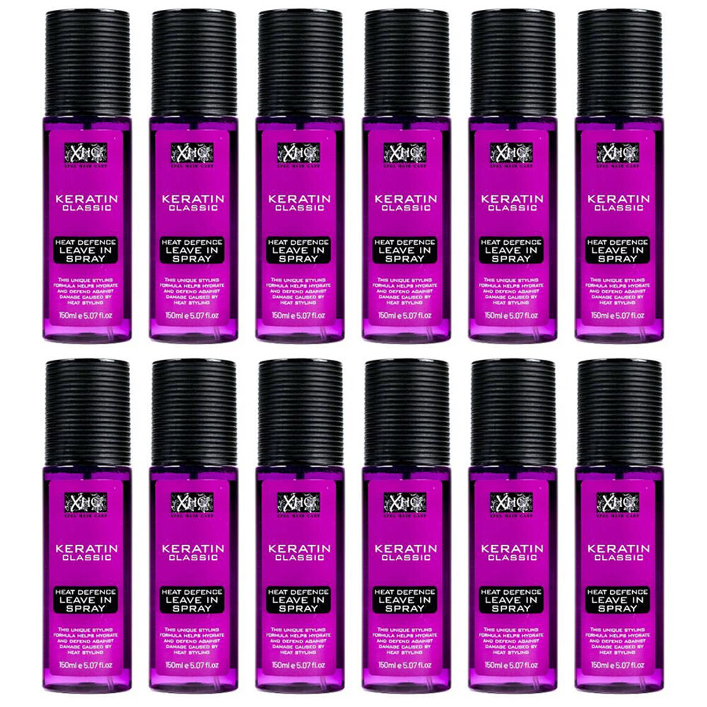 XHC Keratin Classic Heat Defence Leave In Spray For All Hair Types 150ml (12 Pack)