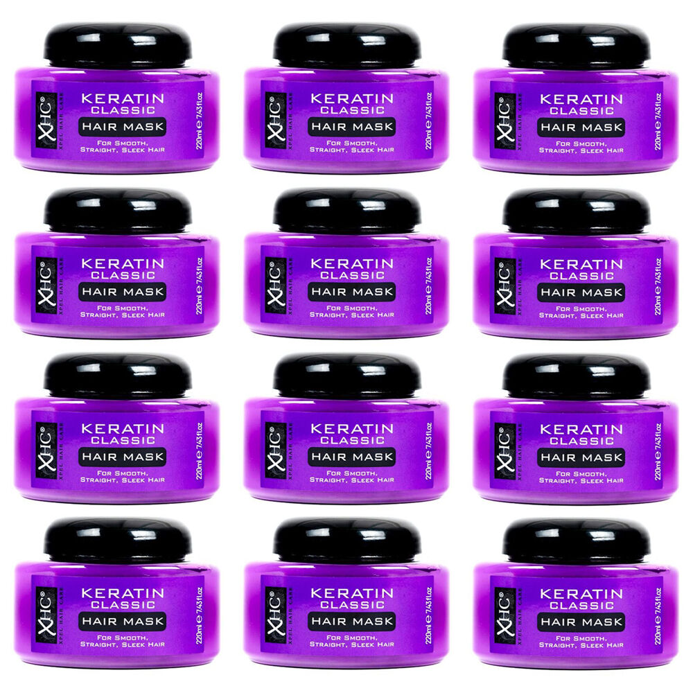 XHC Keratin Classic Hair Mask For Smooth Straight Sleek 220ml (12 Pack)