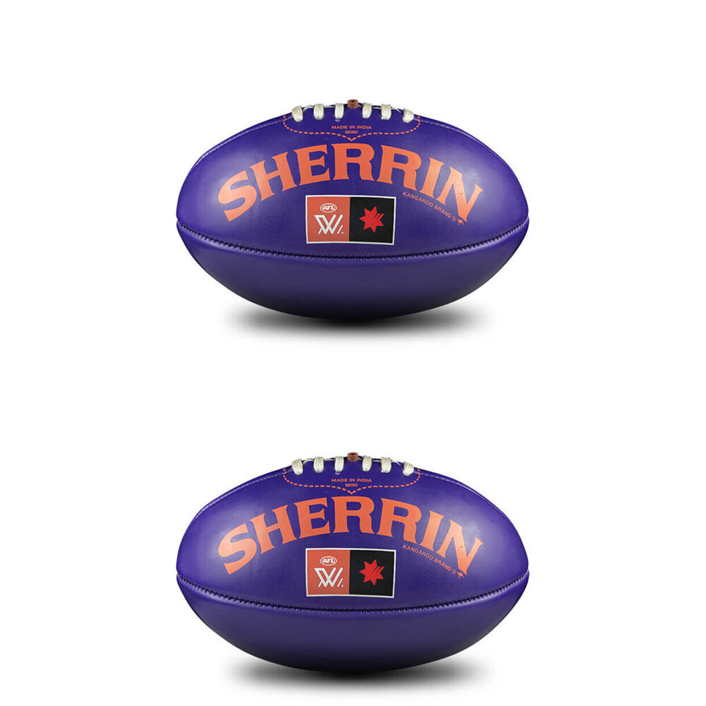 Sherrin PVC Mini AFLW Replica Recreational Play Football 20cm Purple (2 Pack)