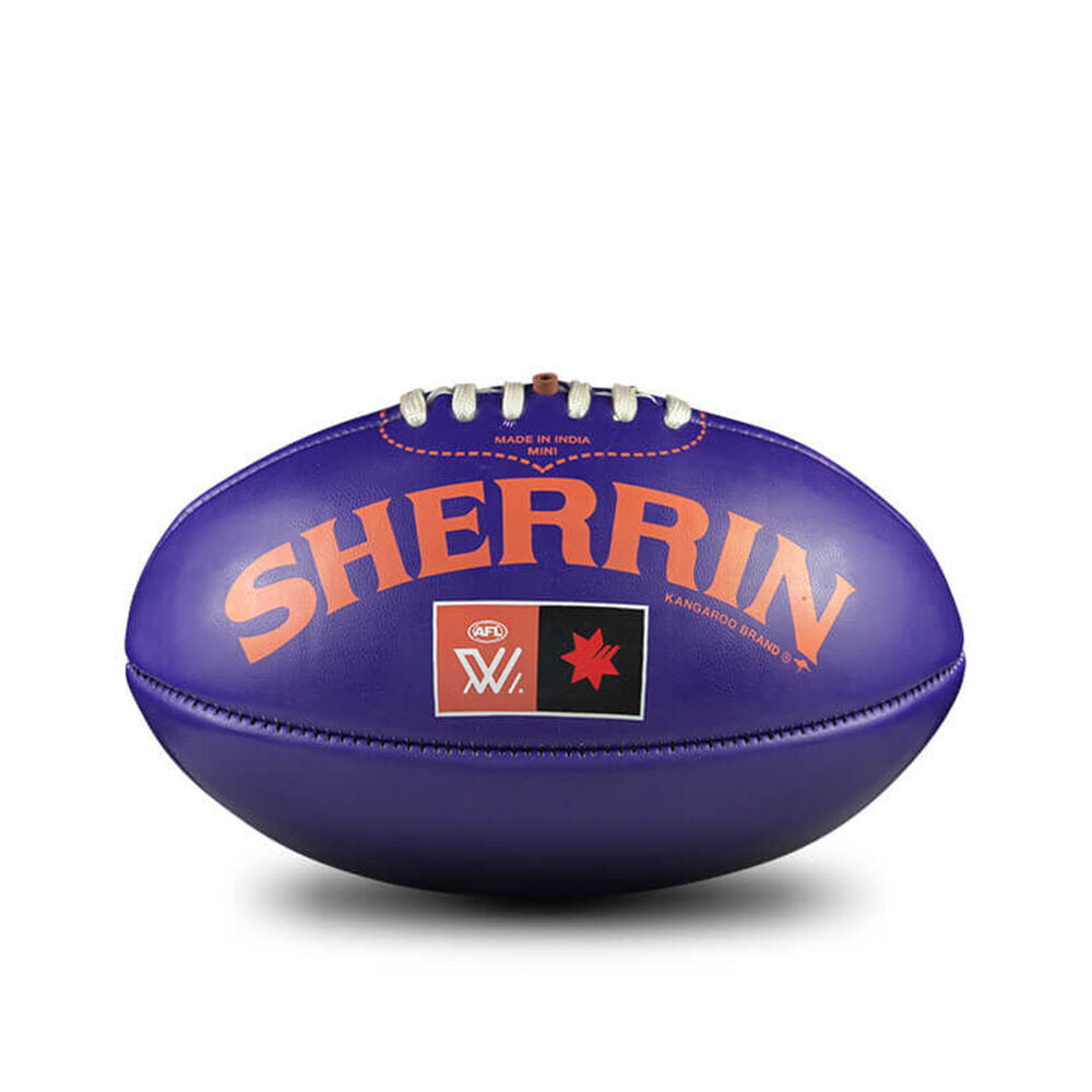 Sherrin PVC Mini AFLW Replica Recreational Play Football 20cm Purple (2 Pack) — image 2