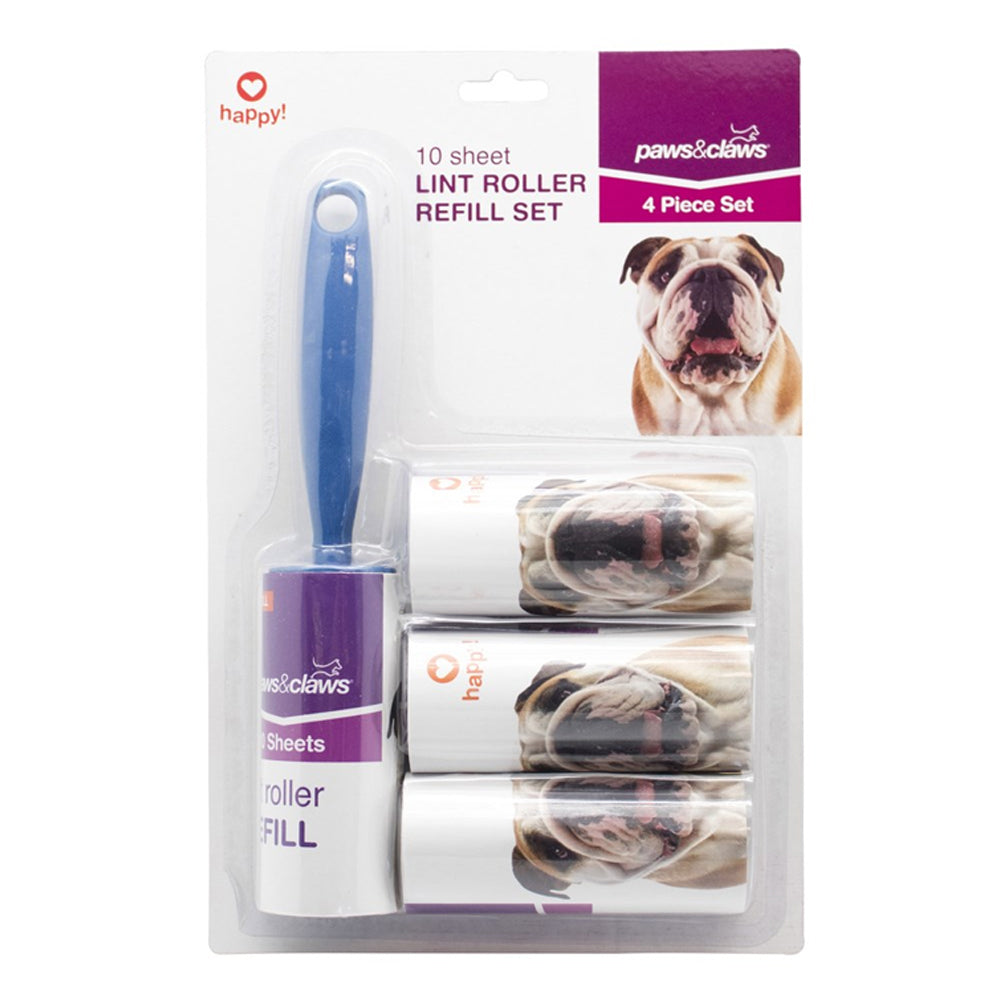 Paws and Claws 10 Sheet Lint Roller Pet Fur/Hair Remover Cleaning w/ 3 Refills (2 Pack) — image 3