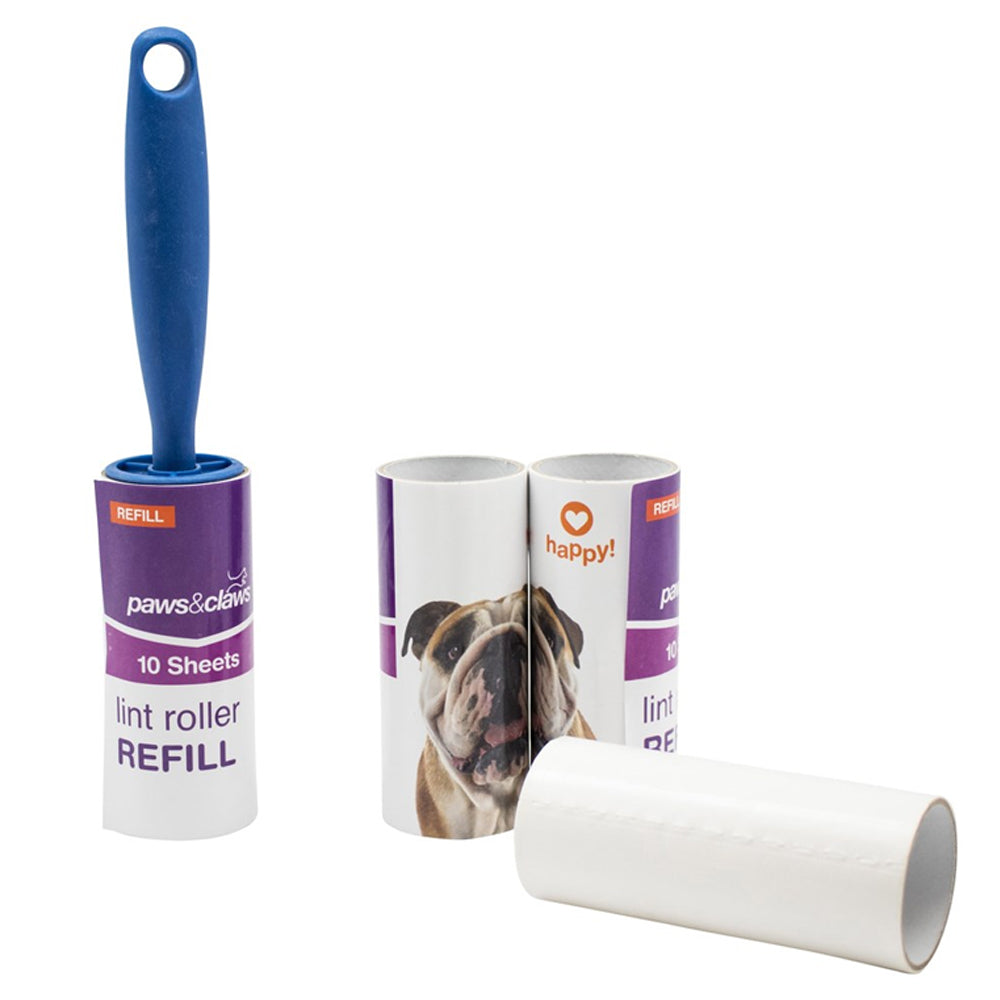 Paws and Claws 10 Sheet Lint Roller Pet Fur/Hair Remover Cleaning w/ 15 Refills (5 Pack) — image 2
