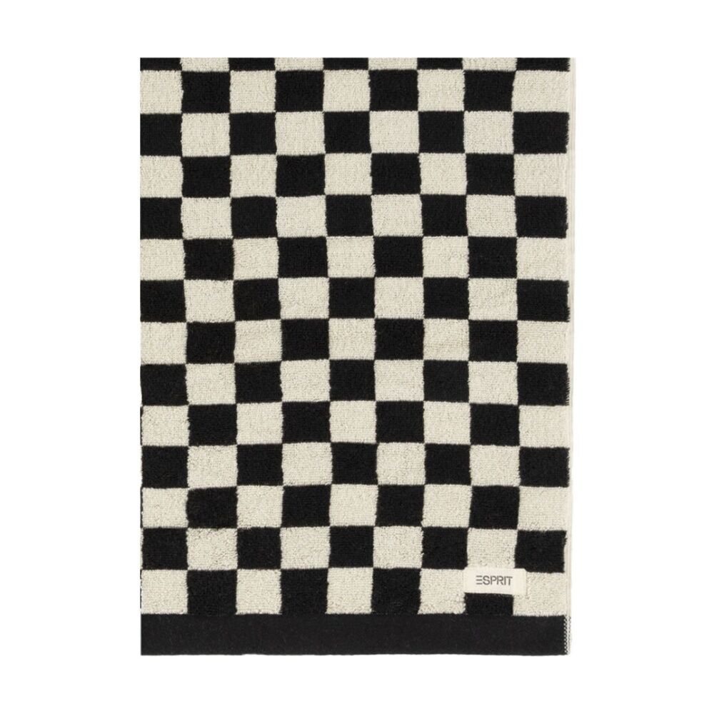 Esprit 550GSM Zenith Bathroom Cotton Bath Towel Checkered Onyx Black (2 Pack) — image 2