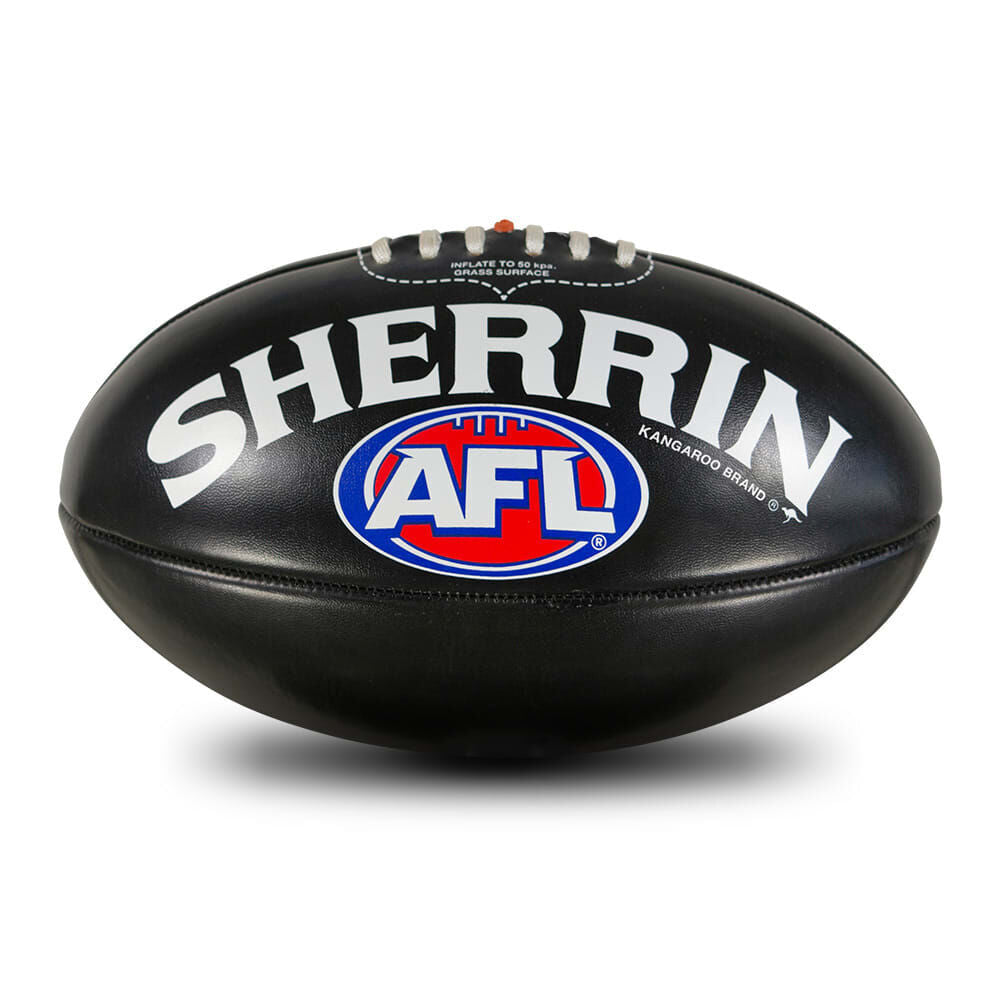 Sherrin PVC AFL Outdoor Recreational Play Replica Football Size 4 Black (2 Pack)