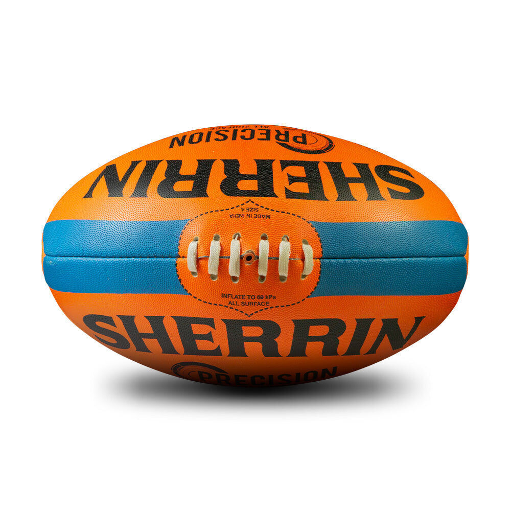 Sherrin Size 5 Orange Precision Synthetic Rubber AFL Training Football — image 2