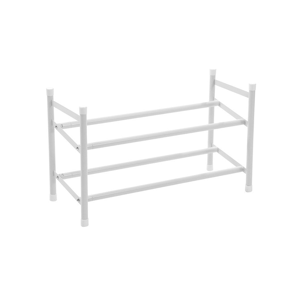 Boxsweden 2-Tier Metal Adjustable Shoe Rack 110x35.5cm - White (2 Pack) — image 2