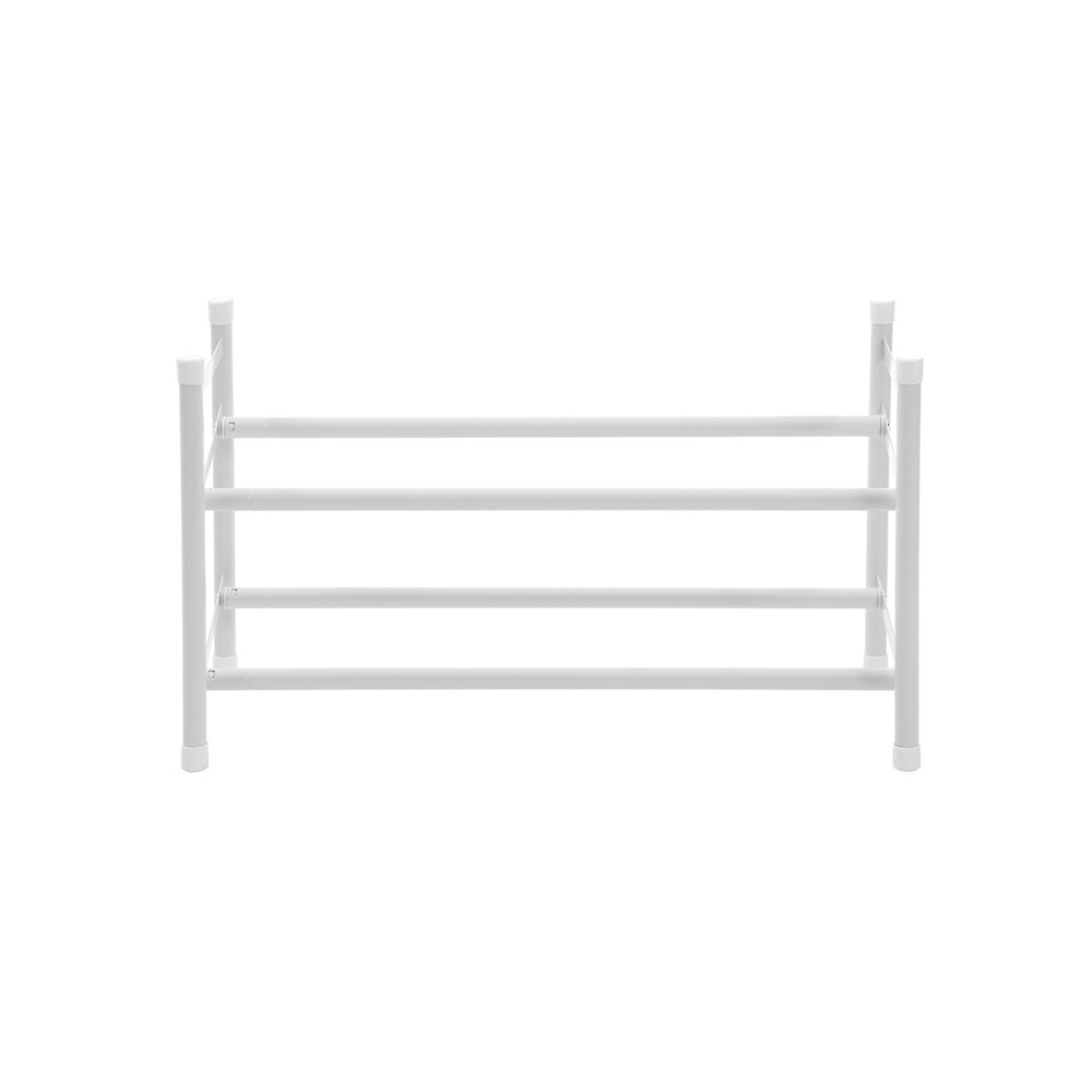 Boxsweden 2-Tier Metal Adjustable Shoe Rack 110x35.5cm - White (2 Pack) — image 4