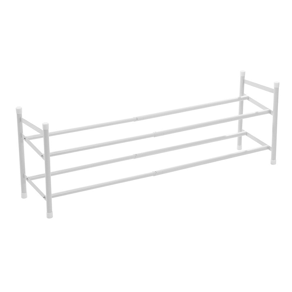Boxsweden 2-Tier Metal Adjustable Shoe Rack 110x35.5cm - White (2 Pack) — image 5