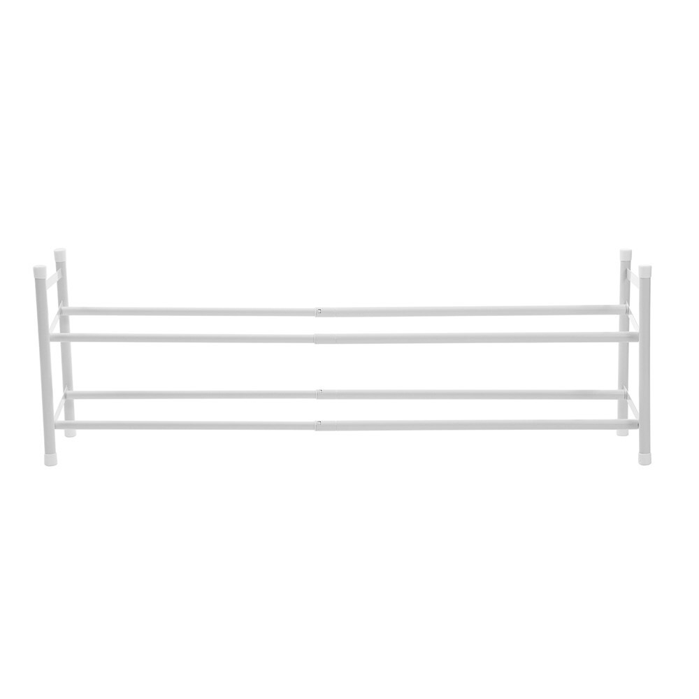 Boxsweden 2-Tier Metal Adjustable Shoe Rack 110x35.5cm - White (2 Pack) — image 6