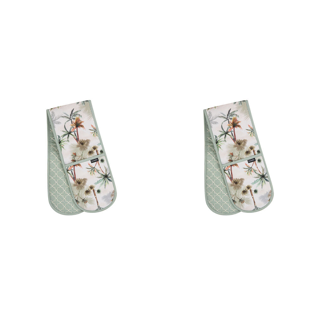 Ladelle Panama Double Oven Cooking/Baking Mitt Heat-Resistant Gloves (2 Pack)