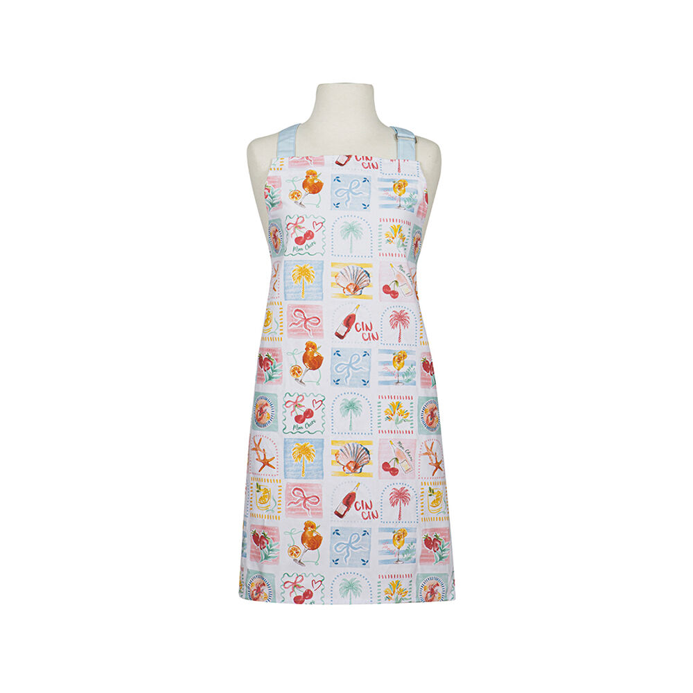 Ladelle Washable/Reusable Capri Cotton Home/Kitchen Adjustable Cooking Apron