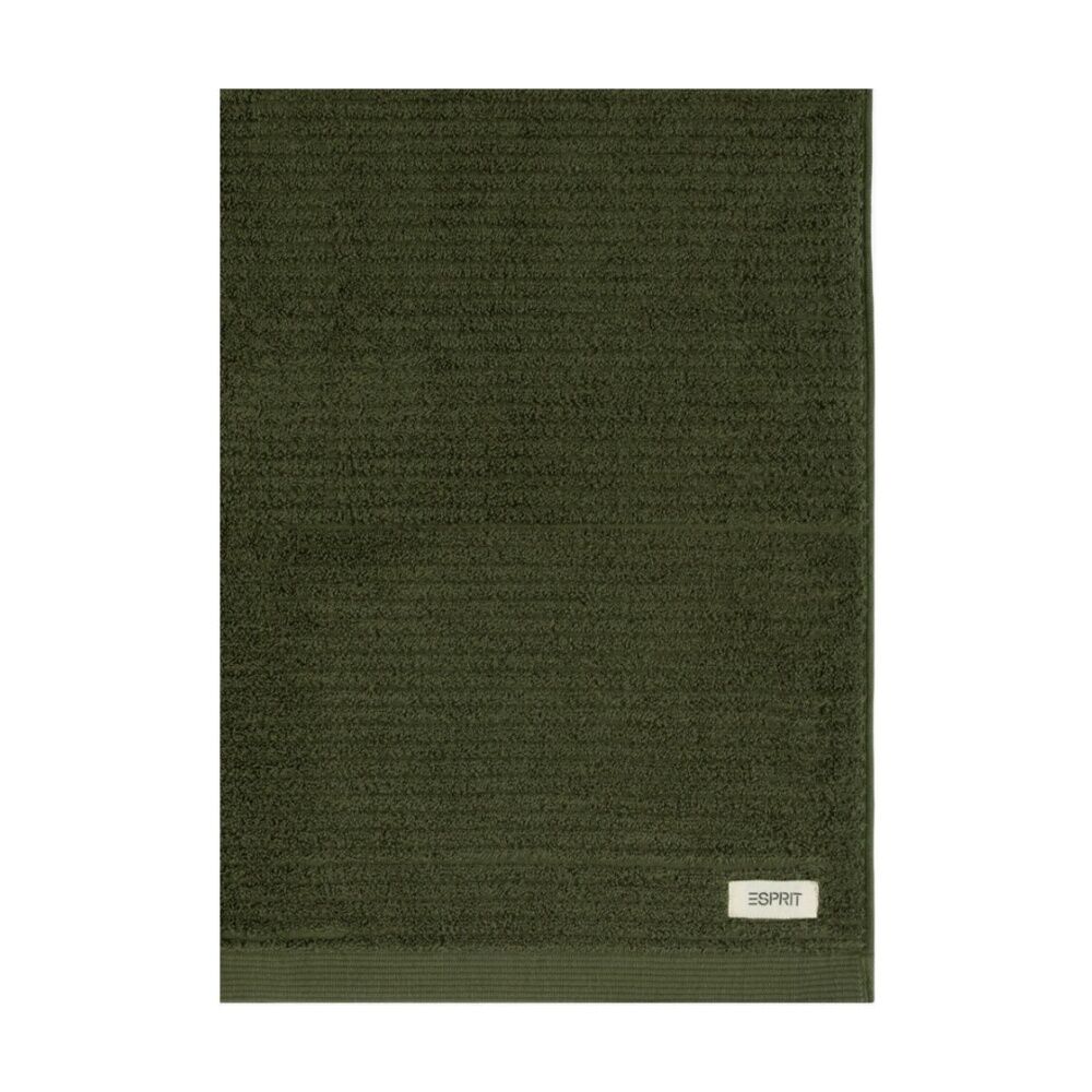 Esprit 800GSM Porto Cotton Ribbed Bathroom Bath Mat Olive Khaki Green (2 Pack) — image 2